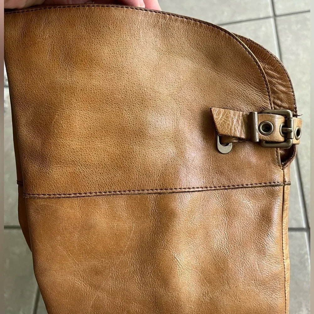 Vince Camuto Brooklee Over The Knee Riding Boots Sz 8 Tan Brown Leather Buckle - Picture 7 of 10